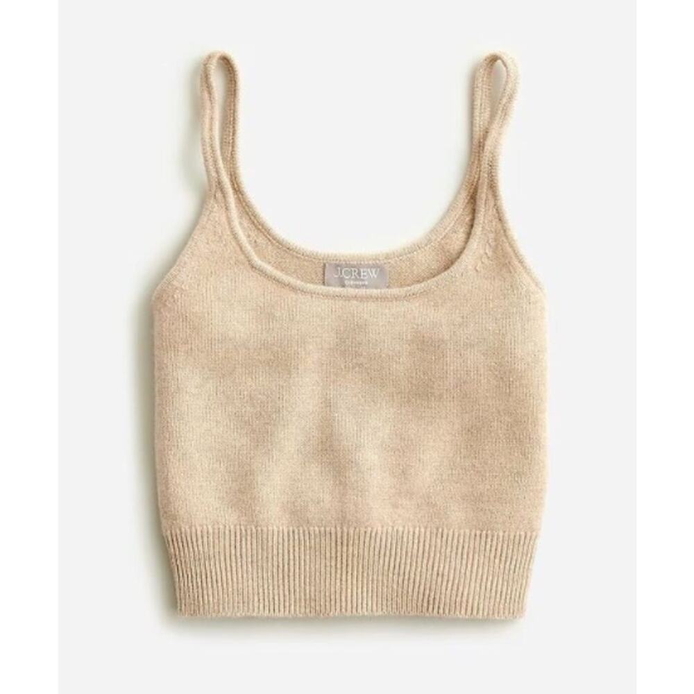 NWOT J. Crew Cashmere Shrunken Sweater Tank XXS Stone Tan BV672 J.Crew Top